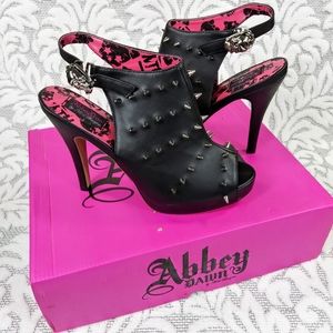 Abbey Dawn Million Dates Spiked Peep Toe Heels 9